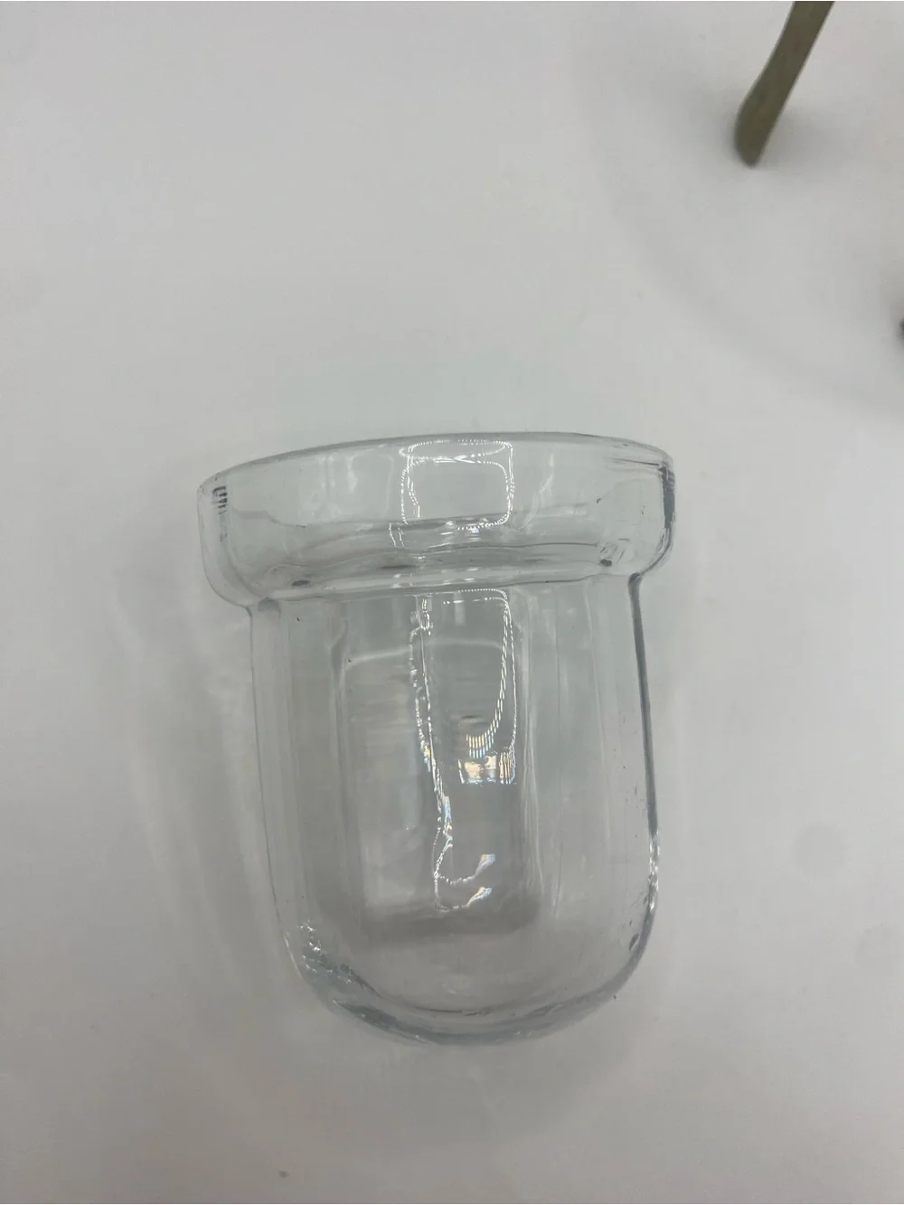 Glass Tealight With Decorative Tassel Detail Brass Stand 4” Height